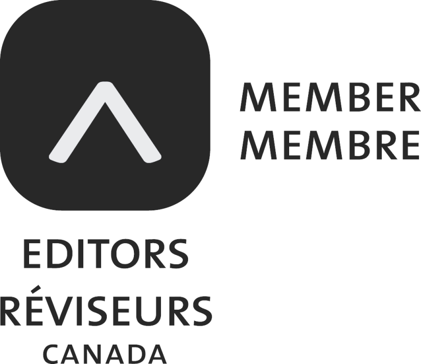 Black and white logo: Member of Editors Canada