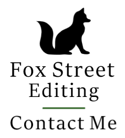 Silhouette of a seated fox, Fox Street Editing, Contact Me